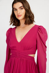 Little Mistress Orchid Cut Out Maxi Dress