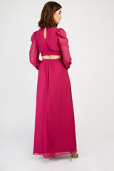 Little Mistress Orchid Cut Out Maxi Dress