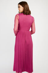 Little Mistress Orchid Pleat Midaxi Dress