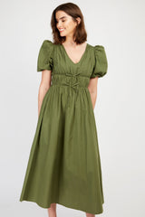 Little Mistress Khaki Tie Midaxi Dress