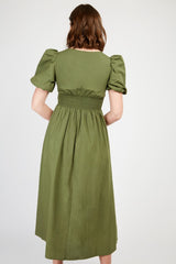 Little Mistress Khaki Tie Midaxi Dress