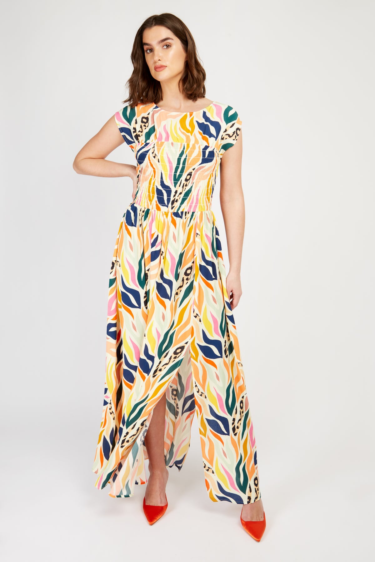 Little Mistress Multi Print Maxi Dress