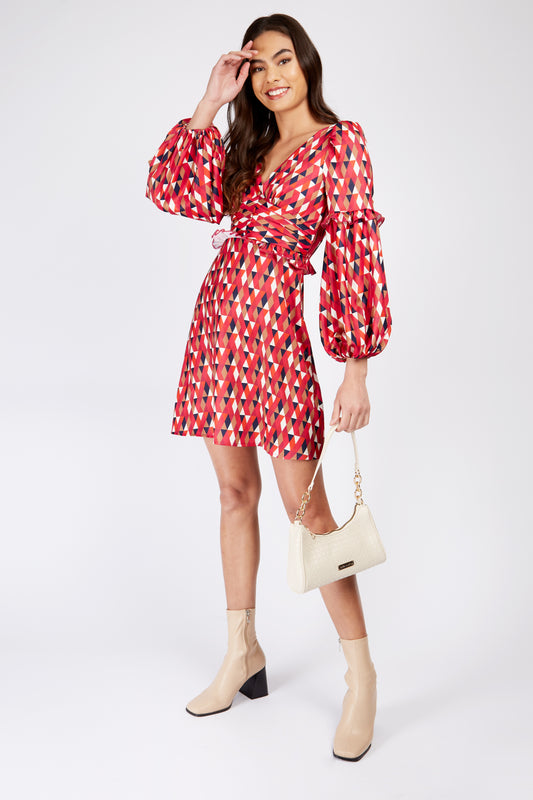 Little Mistress Multi Geo Mini Dress