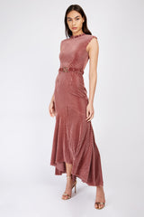 Little Mistress Rose Devore Maxi Dress