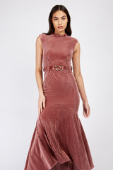 Little Mistress Rose Devore Maxi Dress