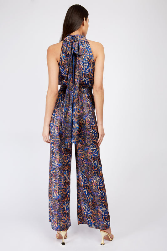 Little Mistress Snake Tie Jumpsuit