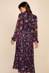 Little Mistress Floral Mesh Midaxi Dress