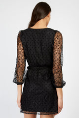 Little Mistress Black Spot Lace Mini Dress