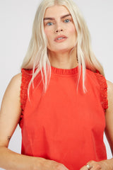 Little Mistress Red Frill Top By Vogue Williams