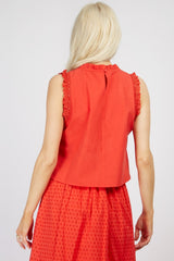 Little Mistress Red Frill Top By Vogue Williams