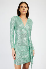 Little Mistress Mink Sequin Mini Dress