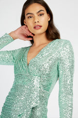 Little Mistress Mink Sequin Mini Dress