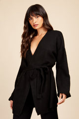 Little Mistress Black Wrap Cardigan