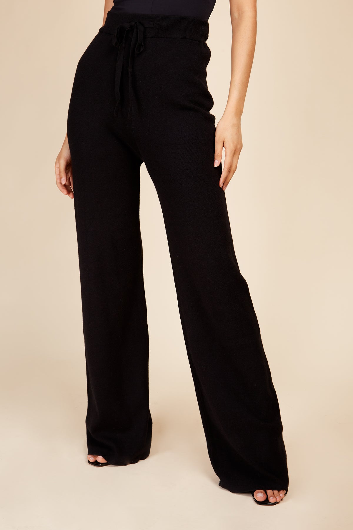 Little Mistress Black Knit Trousers