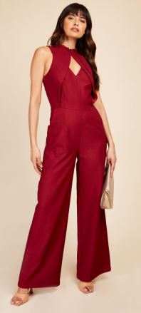 Little Mistress Berry Shimmer Jumpsuit