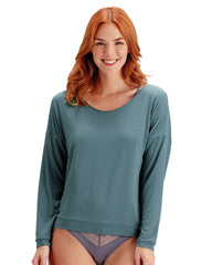 Pretty Polly Botanical Long Sleeve Batwing Top-Sage