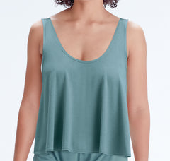 Pretty Polly Botanical Lace Trim Vest - Sage