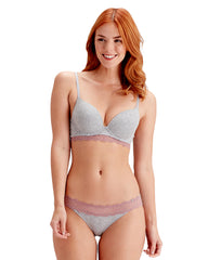 Pretty Polly Casual Comfort Bikini Panties- Grey Marl Sugar Plum