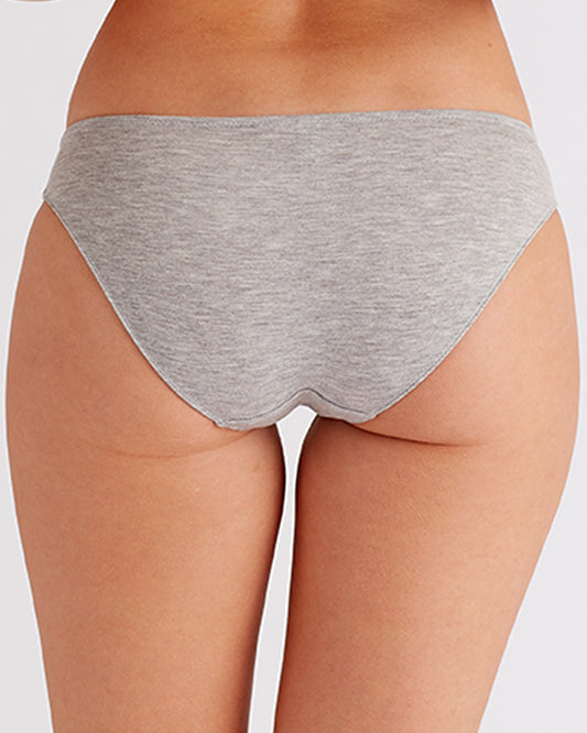 Pretty Polly Casual Comfort Bikini Panties- Grey Marl Sugar Plum