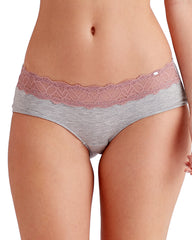 Pretty Polly Casual Comfort Boyshort Panties- Grey Marl Sugar Plum