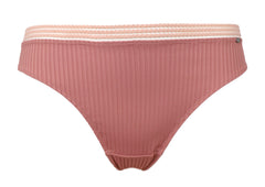 Pretty Polly Contrast Band Rib Thong- Dusty Rose