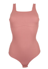 Pretty Polly Casual Lounge Rib Bodysuit - Dusty Rose