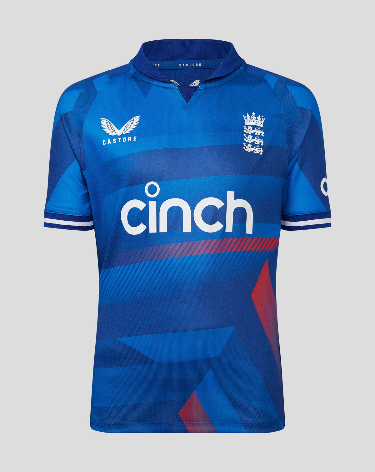 Blue England Cricket Junior Odi Replica Short Sleeve Shirt