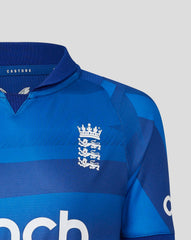 Blue England Cricket Junior Odi Replica Short Sleeve Shirt