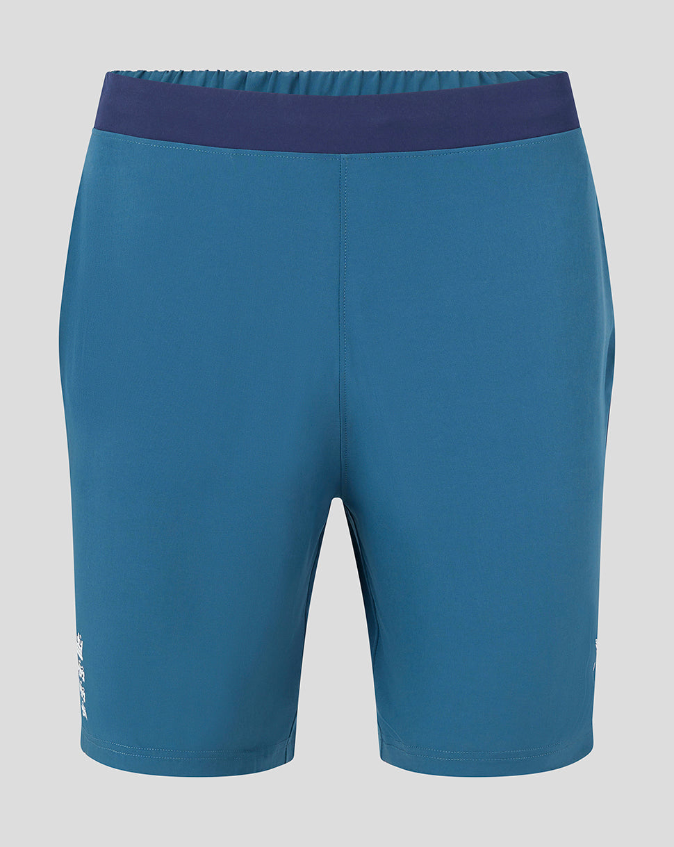 Junior England Cricket Woven Training Shorts - Blue