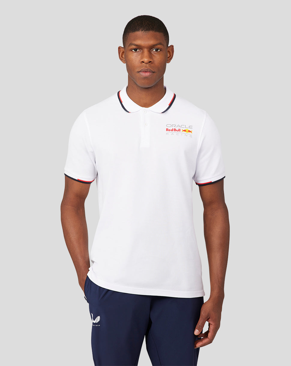 Oracle Red Bull Racing Unisex Core Polo Full Colour Logo - White