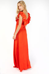 Little Mistress Red Ruffle Maxi