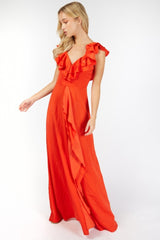 Little Mistress Red Ruffle Maxi