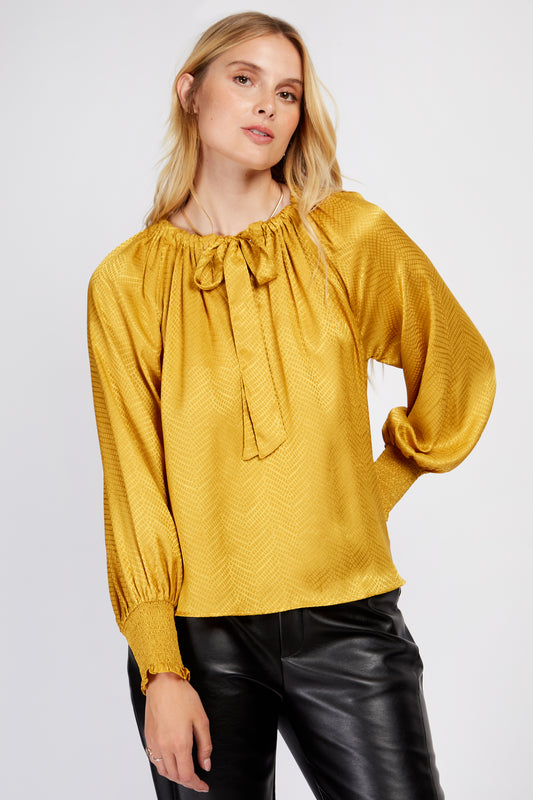 Little Mistress Gold Satin Top