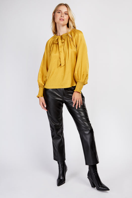 Little Mistress Gold Satin Top