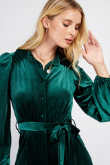 Little Mistress Green Velvet Jumpsuit