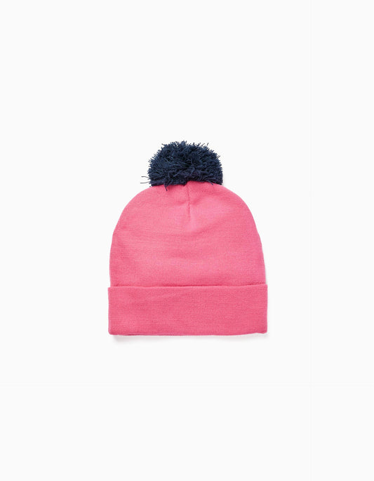 Zippy Beanie With Pom-Pom For Girls 'Minnie', Pink/Dark Blue