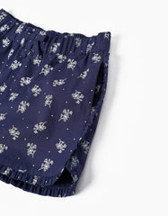 Zippy Cotton Shorts With Floral Pattern For Girls