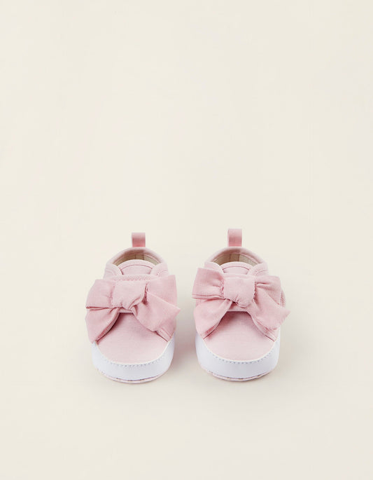 Zippy Newborn Baby Girls Fabric Trainers With Bow