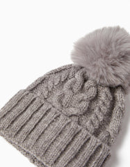 Zippy Beanie With Pom-Pom For Babies And Children, Grey