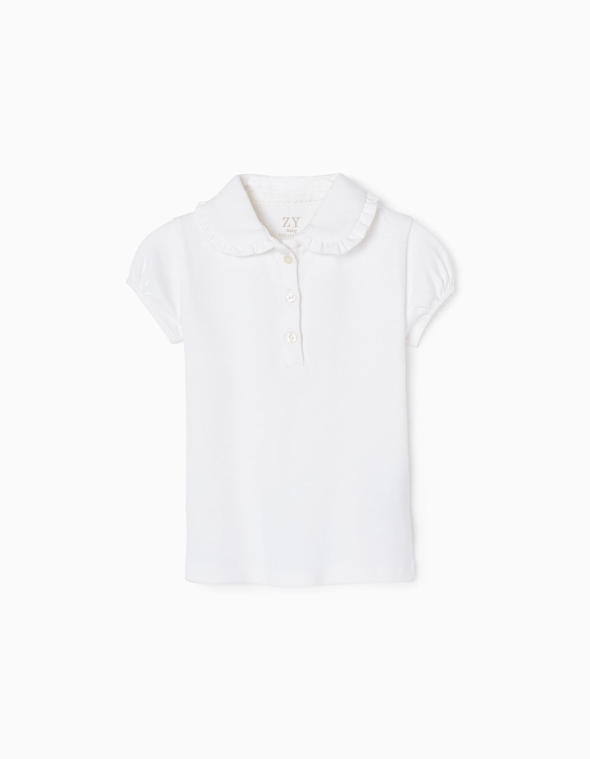 Zippy Short Sleeve Polo Shirt With Frills For Baby Girls