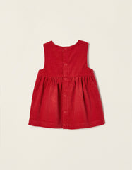 Zippy Corduroy Dress For Newborn Baby Girls, Red