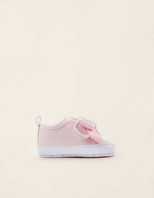 Zippy Newborn Baby Girls Fabric Trainers With Bow