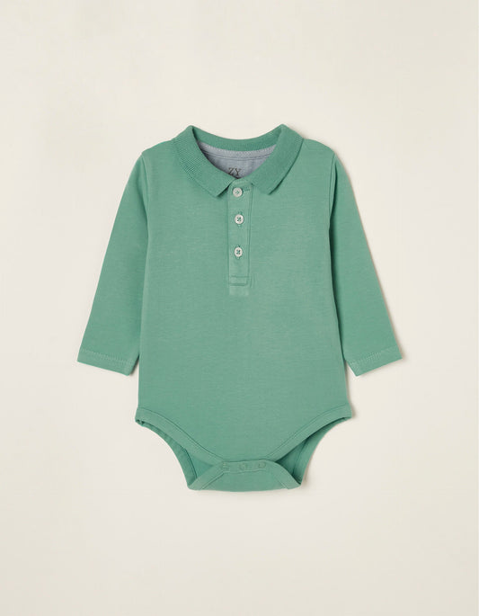 Zippy Newborn Aqua Green Long Sleeve Bodysuit