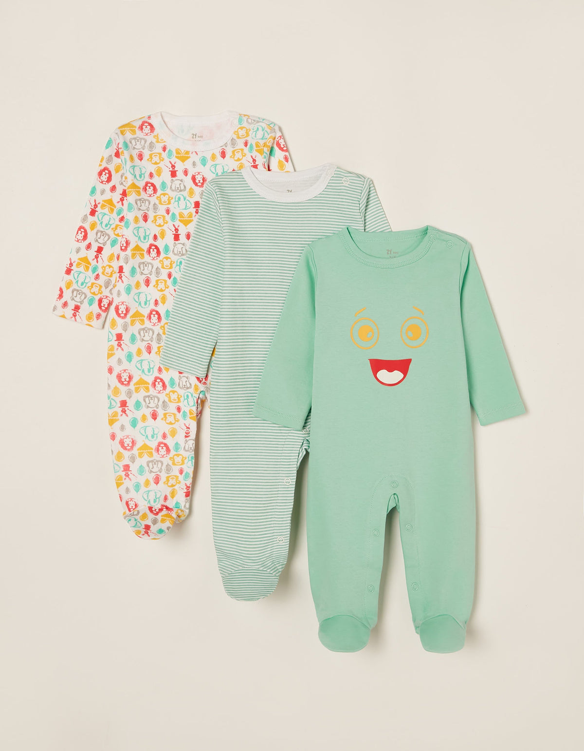 Zippy Baby Boy 'Circus' 3 Pack Sleepsuits