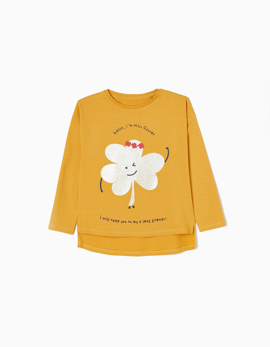 Zippy Girls Miss Clover Long Sleeve Cotton T-Shirt