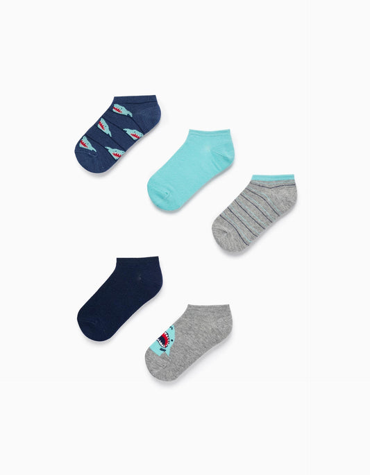 Zippy Pack Of 5 Pairs Of Socks For Boys 'Sharks'