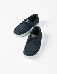 Zippy Suede Boat Shoes For Boys, Dark Blue