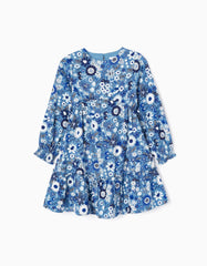 Zippy Girls Cotton Dress With Floral Motif