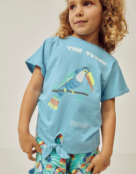 Zippy Cotton T-Shirt For Girls Toucan