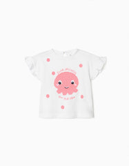 Zippy T-Shirt For Baby Girls 'Cute Jellyfish', White